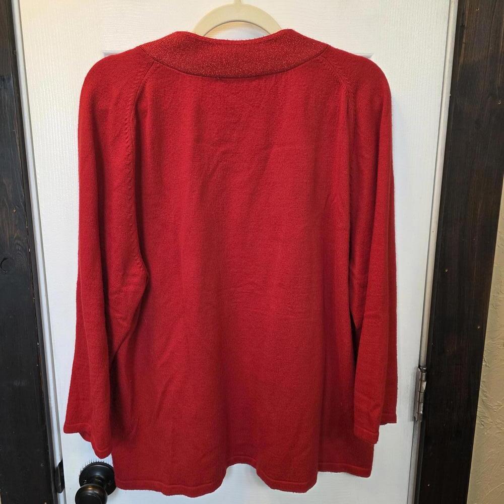 Allison Daley Women's Red Knit Sweater with Tie Detail XL holiday - Picture 5 of 7